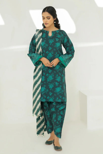 BAROQUE - 3PC KARANDI PRINTED SHIRT WITH KARANDI PRINTED DUAPTTA AND TROUSER  -BIC-1024