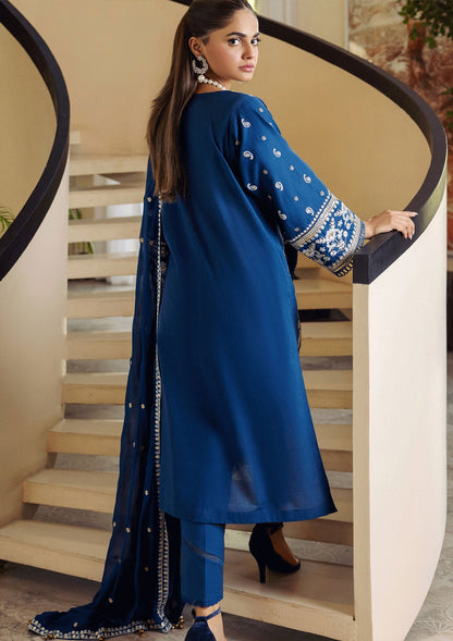 SO KAMAL- 3PC DHANAK EMBROIDERED SHIRT DHANAK EMBROIDERED DUPATTA AND TROUSER-BIC-3298