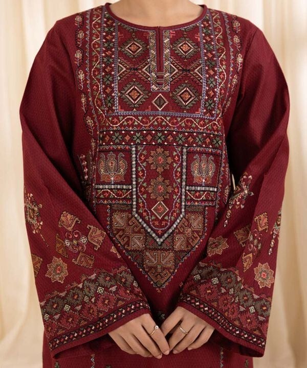 SAPPHIRE-3PC LAWN EMBROIDERED SHIRT WITH MONARK PRINTED DUPATTA AND TROUSER-BIC-3746