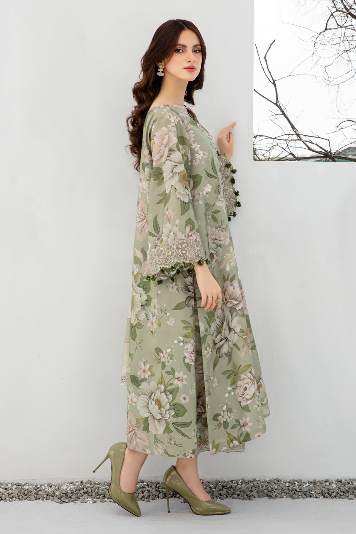 JAZMIN - 3PC KARANDI PRINTED SHIRT WITH KARANDI PRINTED DUAPTTA AND TROUSER -BIC-1025