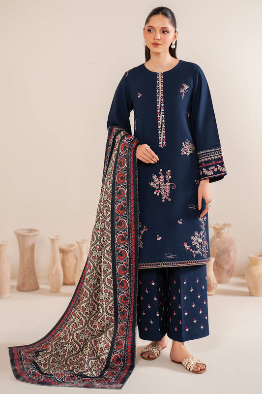 GARNET-3PC LAWN EMBROIDERED SHIRT WITH MONARK PRINT DUPATTA & LAWN TROUSER-3540