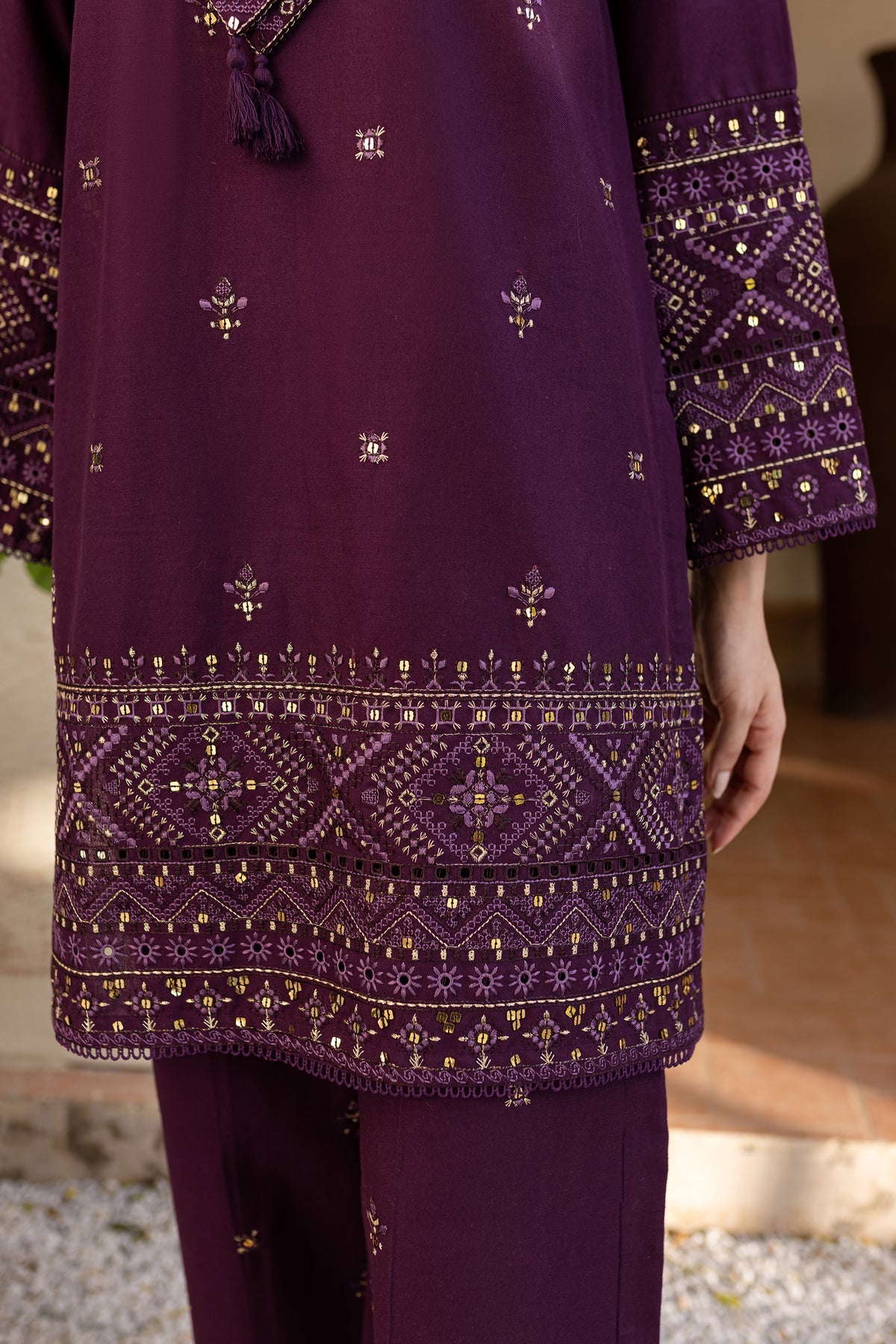 Batik- 2PC Dhanak Embroidered Shirt With Dhanak Embroidered Trouser-BIC-3339