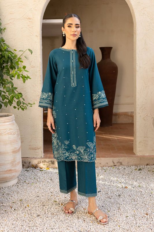 Batik- 2PC Dhanak Embroidered Shirt With Dhanak Embroidered Trouser-BIC-3338