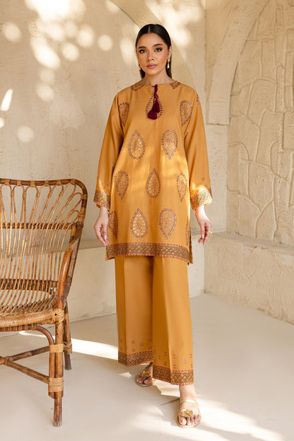 ZARA SHAHJAHAN-2PC DHANAK EMBROIDRED SHIRT WITH AND EMBROIDRED TROUSER-BIC-3334