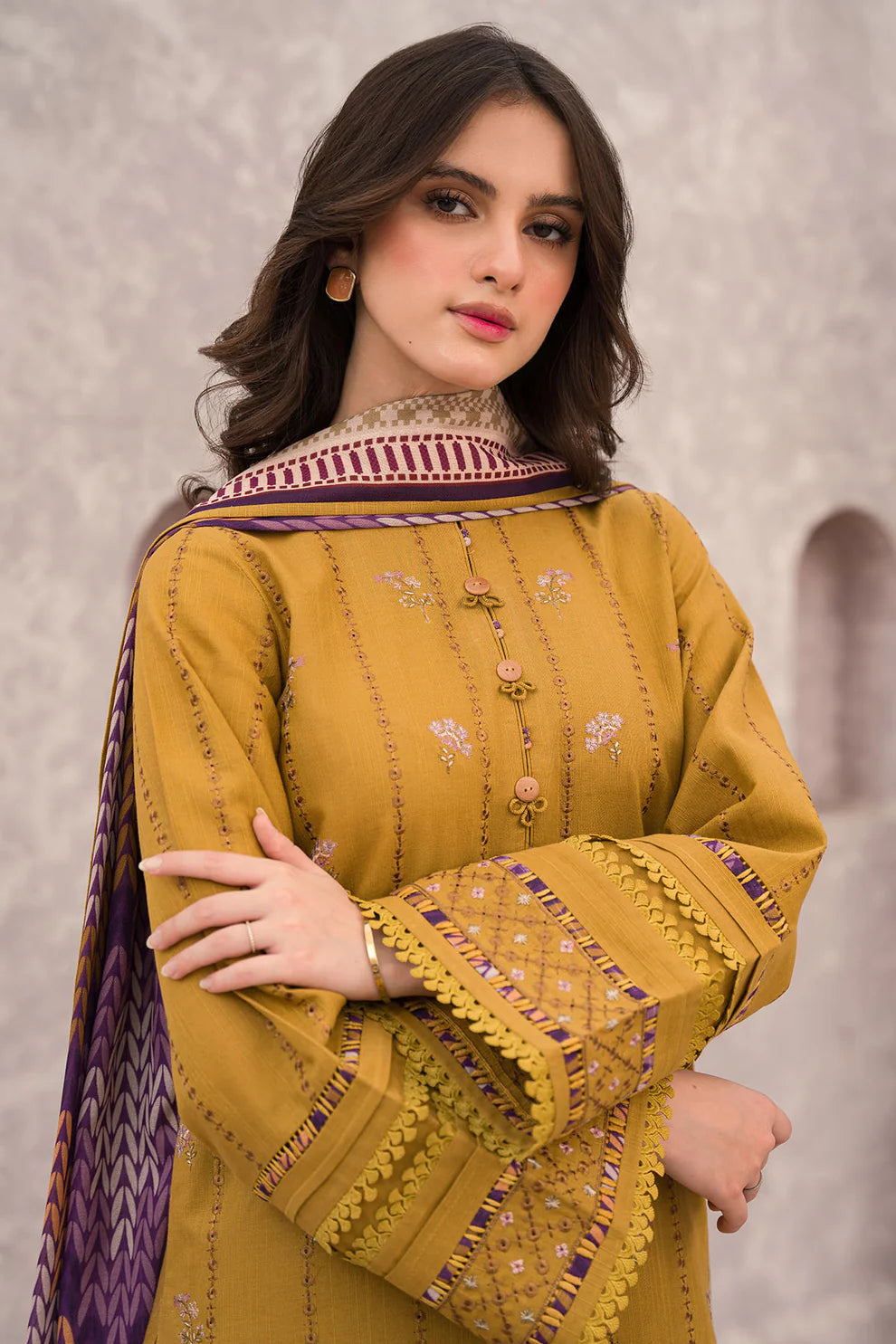 JAZMIN 3PC LAWN EMBROIDERED WITH COTTON SILK PRINT DUPATTA -2621