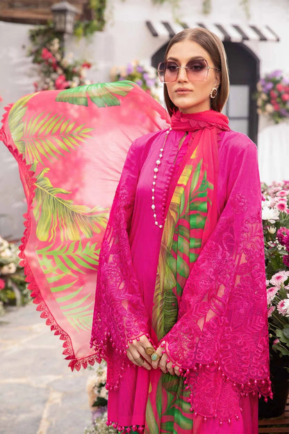 MARIA B - 3PC LAWN EMBROIDERED SHIRT WITH PRINTED DUPATTA AND TROUSER-BIC-2721