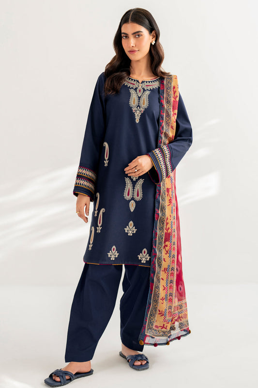 JAZMIN-3PC LAWN EMBROIDERED SHIRT WITH DIAMOND PRINT DUPATTA & TROUSER -BIC- 2898