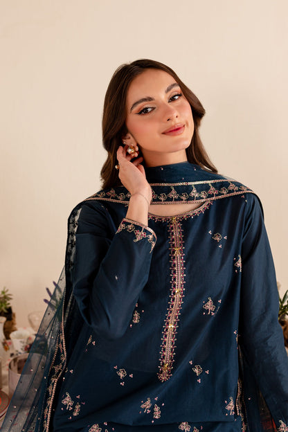 BATIK- 3PC DHANAK EMBROIDERED SHIRT DHANAK EMBROIDERED DUPATTA AND TROUSER-BIC-3289