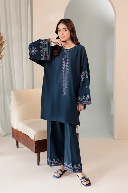 JAMIZ-2PC DHANAK EMBROIDRED SHIRT WITH AND TROUSER-BIC-3274