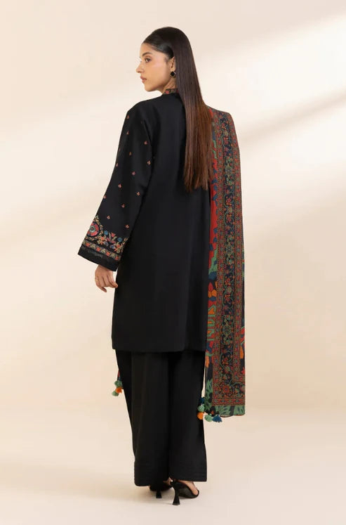 SAPPHIRE- 3PC DHANAK EMBROIDERED SHIRT WITH WOOL PRINT SHAWL & TROUSER-BIC-3392