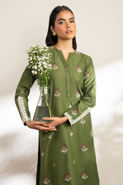 CROSS STICH-DHANAK 2PC EMBROIDRED SHIRT WITH EMBROIDRED  TROUSER-3204