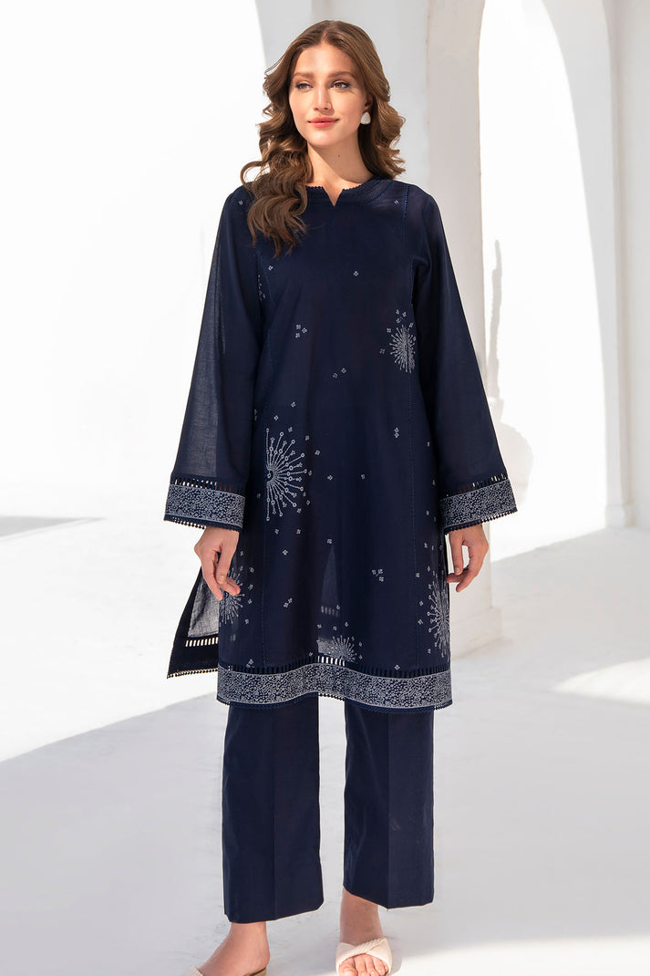 JAZMIN- 3PC DHANAK HEAVY EMBROIDERED SHIRT WITH WOOL PRINT SHAWL-BIC-3219