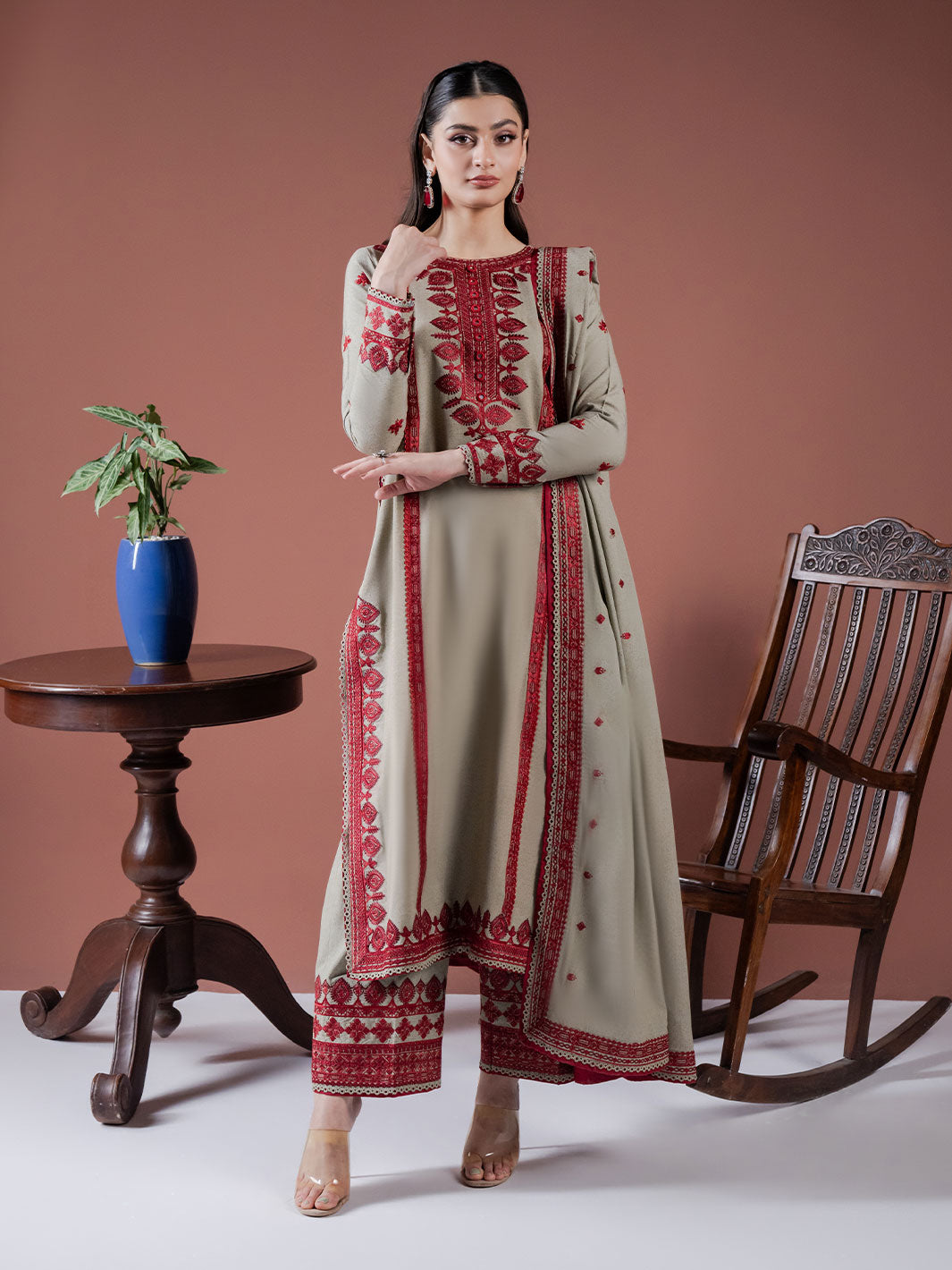 ASIM JOFA-3PC LAWN EMBROIDERED SHIRT WITH LAWN EMBROIDERED DUPATTA AND LAWN TROUSER-BIC-3563