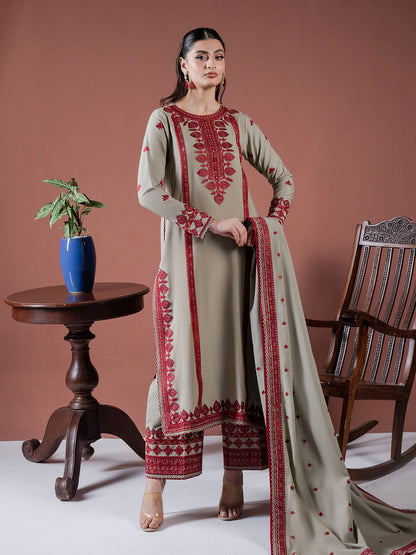 ASIM JOFA-3PC LAWN EMBROIDERED SHIRT WITH LAWN EMBROIDERED DUPATTA AND LAWN TROUSER-BIC-3563