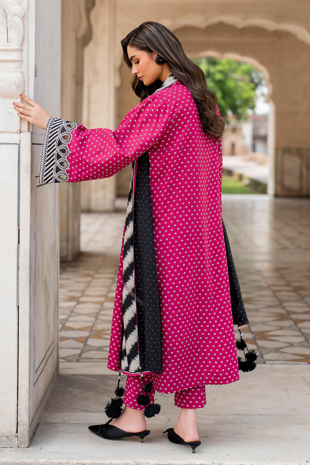 CHARIZMA- 3PC KARANDI PRINTED SHIRT WITH KARANDI PRINTED DUAPTTA AND TROUSER -BIC-1049