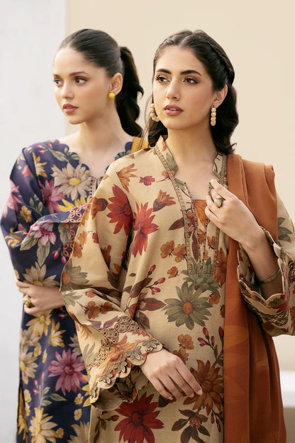 BAROQUE - 3PC KARANDI PRINTED SHIRT WITH KARANDI PRINTED DUAPTTA AND TROUSER  -BIC-1005