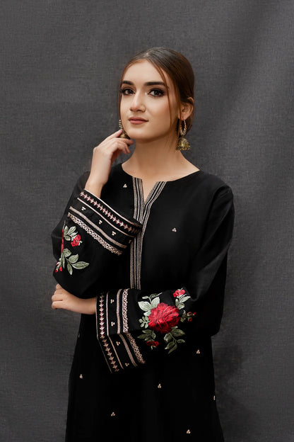URGE - 3PC LAWN EMBROIDERED SHIRT WITH COTTON PRINT DUPATTA AND TROUSER-BIC-2691