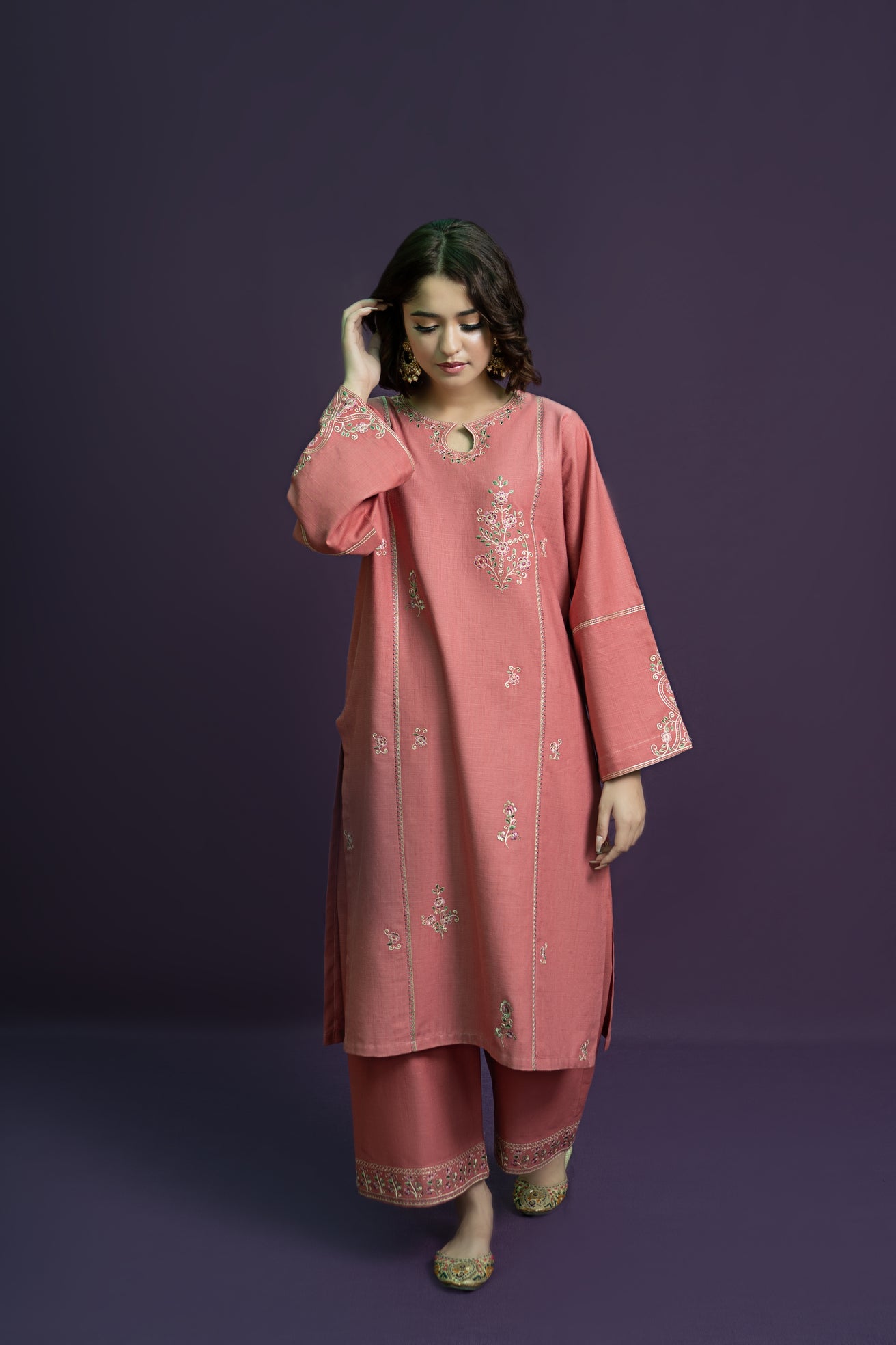 URGE-2PC LAWN EMBROIDRED SHIRT WITH LAWN EMBROIDRED TROUSER-BIC-3618