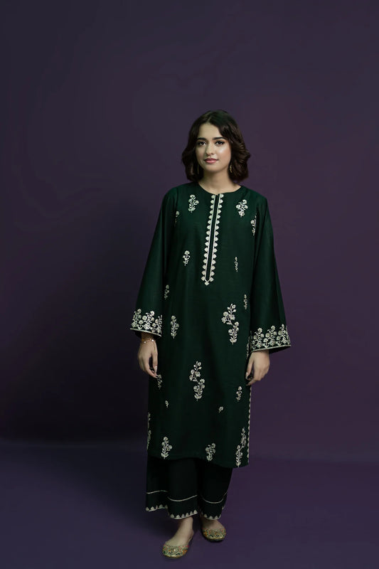 URGE - 2PC DHANAK EMBROIDERED SHIRT WITH DHANAK EMBROIDERED TROUSER-BIC-3369