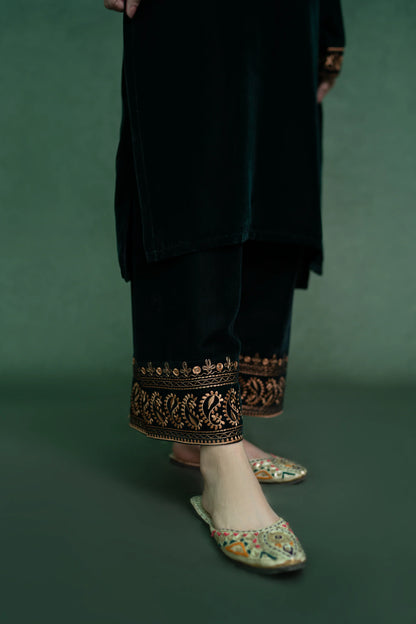 URGE - 2PC Velvet Heavy Embroidered Shirt With Velvet Heavy Embroidered Trouser -BIC-D20