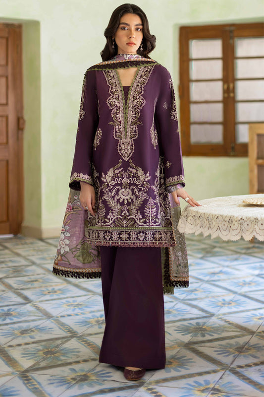 SERAN- 3PC LAWN EMBROIDERED SHIRT MONARK PRINTED DUPATTA AND TROUSER-BIC-2824