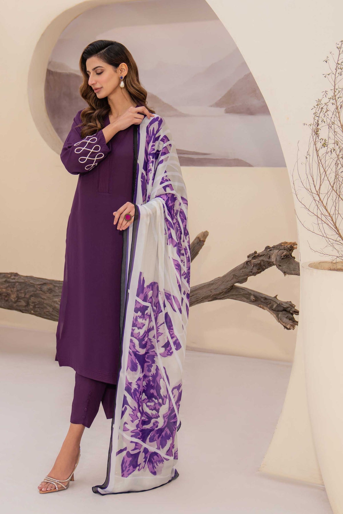 NATASHA KAMAL - 3PC LAWN SHIRT WITH SOFT SILK PRINTED DUPATTA AND TROUSER-BIC-N.K-2821