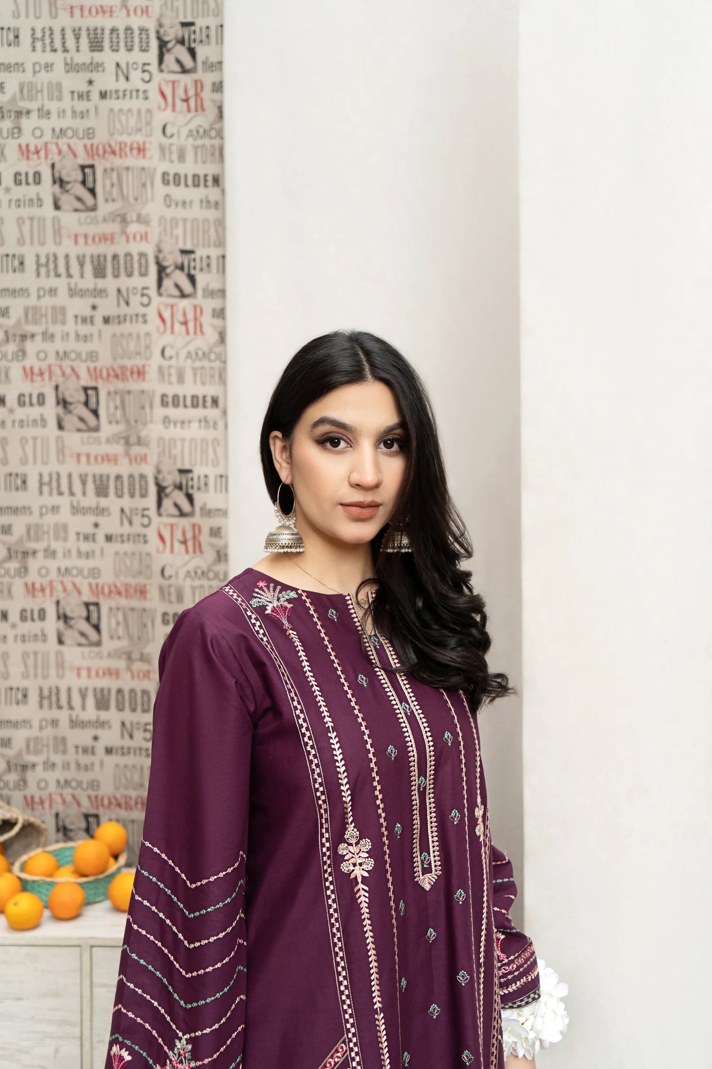 URGE- 3PC LAWN EMBROIDERED SHIRT WITH DIAMOND PRINTED DUPATTA AND EMB TROUSER-BIC-2794