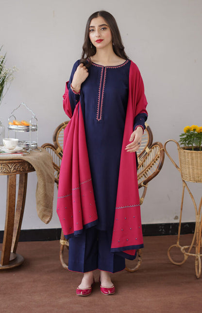 AISLING 3PC DHANAK EMBROIDERED WITH DHANAK EMBROIDERED SHAWL -BIC-3181