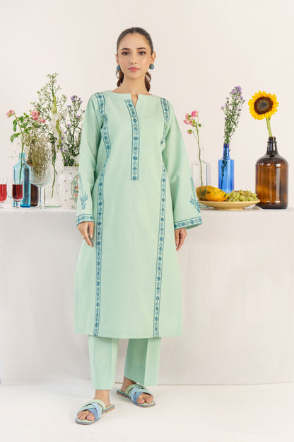 HANA- 3PC DHANAK EMBROIDERED SHIRT WITH WOOL PRINT SHAWL AND TROUSER-BIC-3158