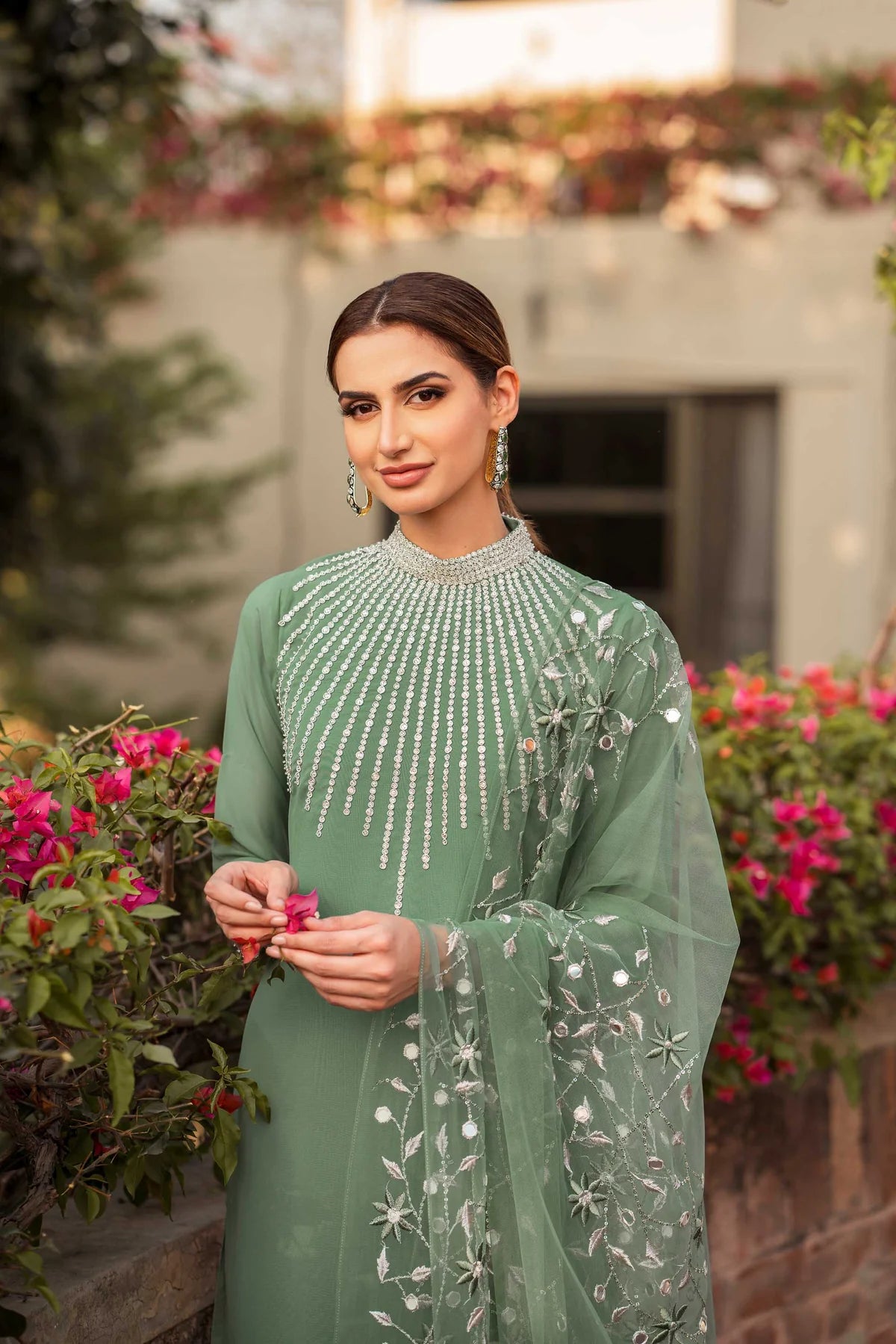 NATASHA KAMAL - 3PC LAWN EMBROIDERED SHIRT WITH ORGANZA EMBROIDERED DUPPATA  AND TROUSER-BIC-2654