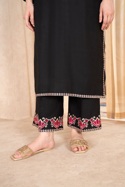 LAZULI-2 PC DHANAK EMBROIDRED SHIRT WITH AND EMBROIDRED  TROUSER-BIC-3311