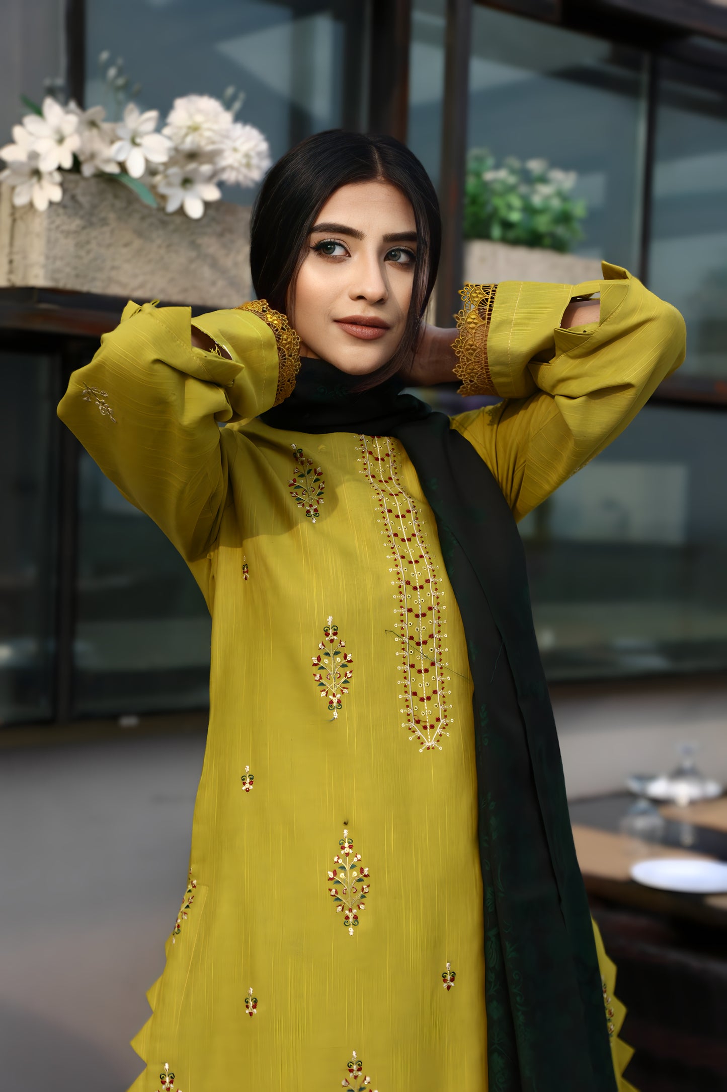 BRANDSINN-3PC KHADDAR CUTWORK EMBROIDERED SHIRT WITH KASHMIRI JACQUARD WOOL SHAWL-BIC-1514