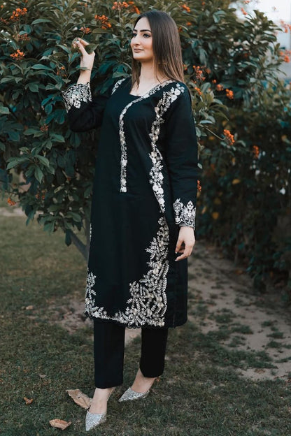 LAJWANTI - 2PC LAWN EMBROIDERED SHIRT WITH TROUSER-2951