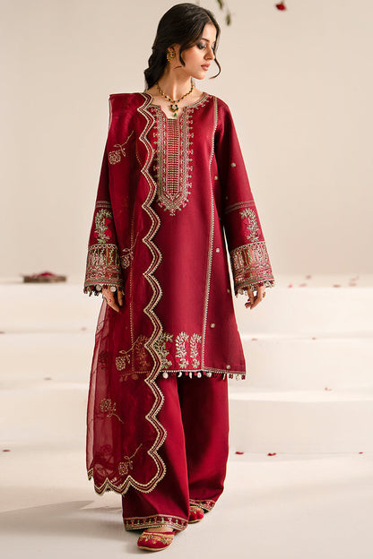 JAZMIN-3PC DHANAK EMBROIDERED SHIRT WITH ORGANZA EMBROIDRED DUPATTA AND TROUSER-BIC-3209