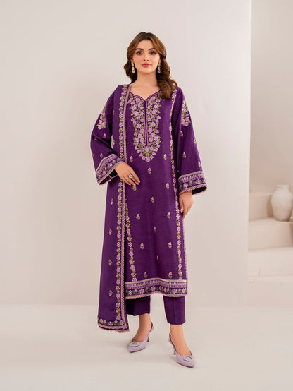 GARNET-3PC LAWN EMBROIDERED SHIRT WITH CHIFFON EMBROIDERED DUPATTA AND TROUSER-BIC-3613