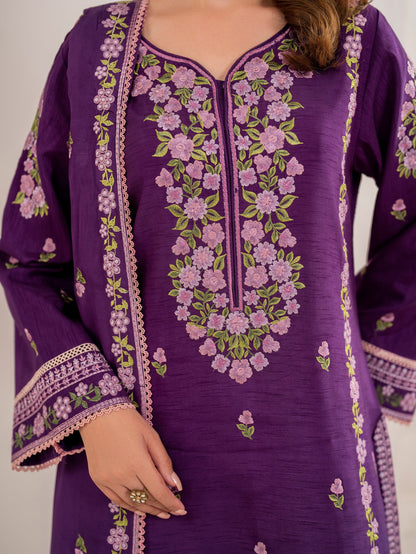 GARNET-3PC LAWN EMBROIDERED SHIRT WITH CHIFFON EMBROIDERED DUPATTA AND TROUSER-BIC-3613