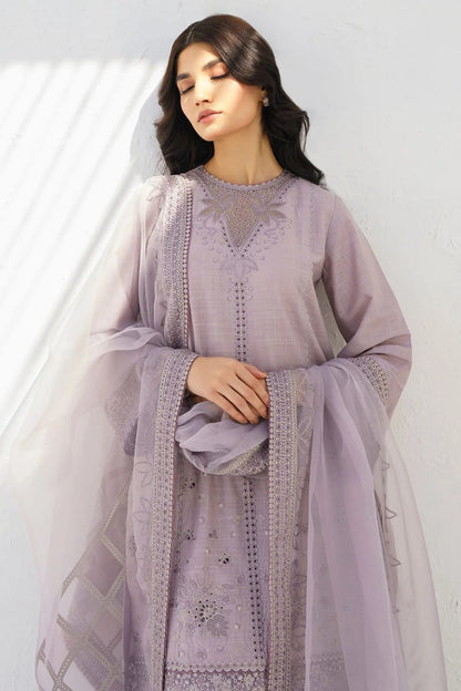 JAZMIN- 3PC LAWN HEAVY EMBROIDERED SHIRT WITH ORGANZA EMBROIDERY DUPATTA-BIC-2756