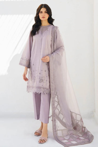 JAZMIN- 3PC LAWN HEAVY EMBROIDERED SHIRT WITH ORGANZA EMBROIDERY DUPATTA-BIC-2756