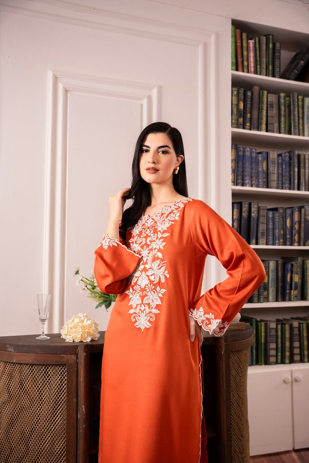 ASIM JOFA-3PC LAWN EMBROIDERED SHIRT WITH BAMBER CHIFFON DUPATTA AND LAWN TROUSER-BIC-3578