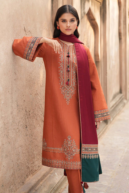 JAZMIN-3PC LAWN EMBROIDERED SHIRT WITH MONARK PRINTED DUPATTA & TROUSER-BIC-3623