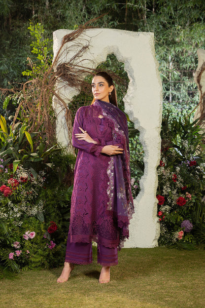 SOBIA NAZIR-3PC LAWN LASERCUT EMBROIDERED SHIRT WITH  MONARK PRINT DUPATTA AND TROUSER BIC-3698
