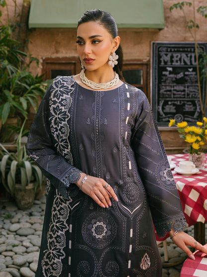 MARIA B- 3PC LAWN CHIKENKARI EMBROIDERED SHIRT WITH CHIFFON EMBROIDERED DUPATTA AND TROUSER-BIC-2832