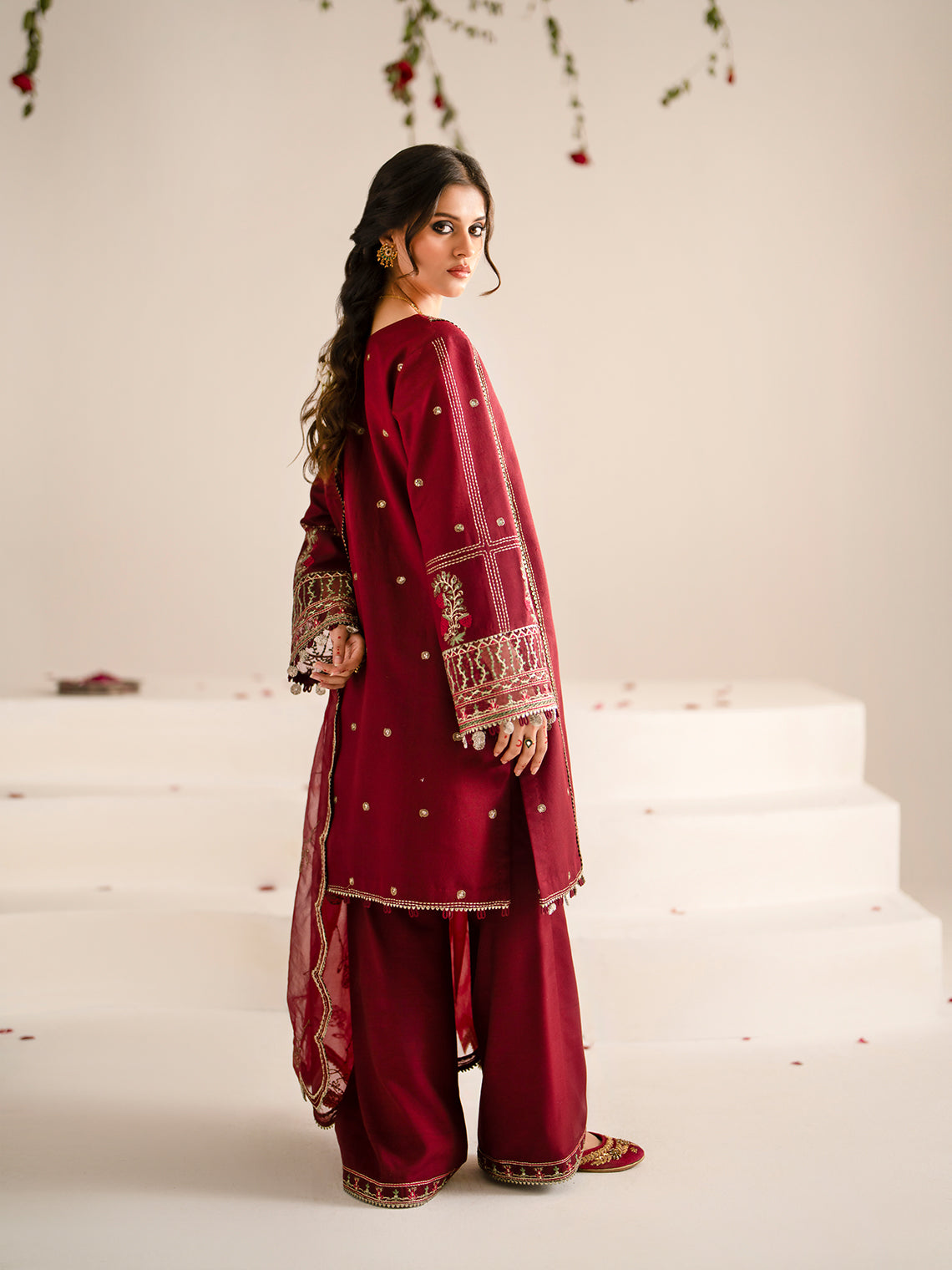 BATIK-3PC LAWN EMBROIDERED SHIRT WITH ORGANZA EMBROIDRED DUPATTA AND TROUSER-BIC-3610