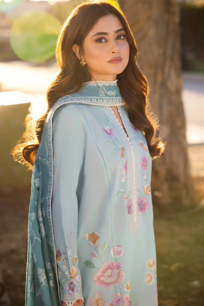 ZAHA - 3PC LAWN EMBROIDERED SHIRT WITH DIAMOND PRINTED DUPATTA AND TROUSER-BIC-2781