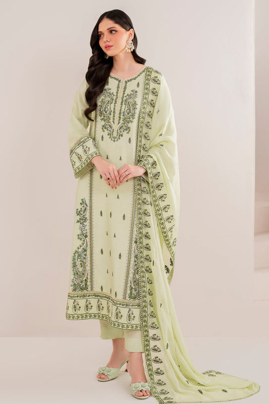 GARNET-3PC LAWN EMBROIDERED SHIRT WITH LAWN EMBROIDERED DUPATTA AND LAWN TROUSER-BIC-3565