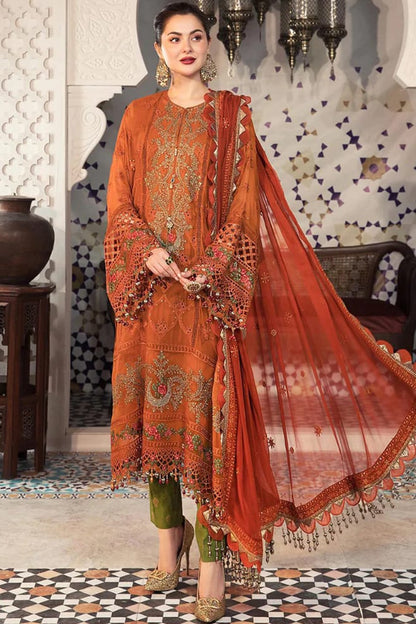 MARIA-B - 3PC DHANAK EMBROIDERED WITH DHANAK EMBROIDERED SHWAL - BIC-.3