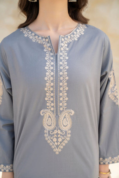 HANA- 2PC DHANAK EMBROIDERED SHIRT AND TROUSER-BIC- 3235