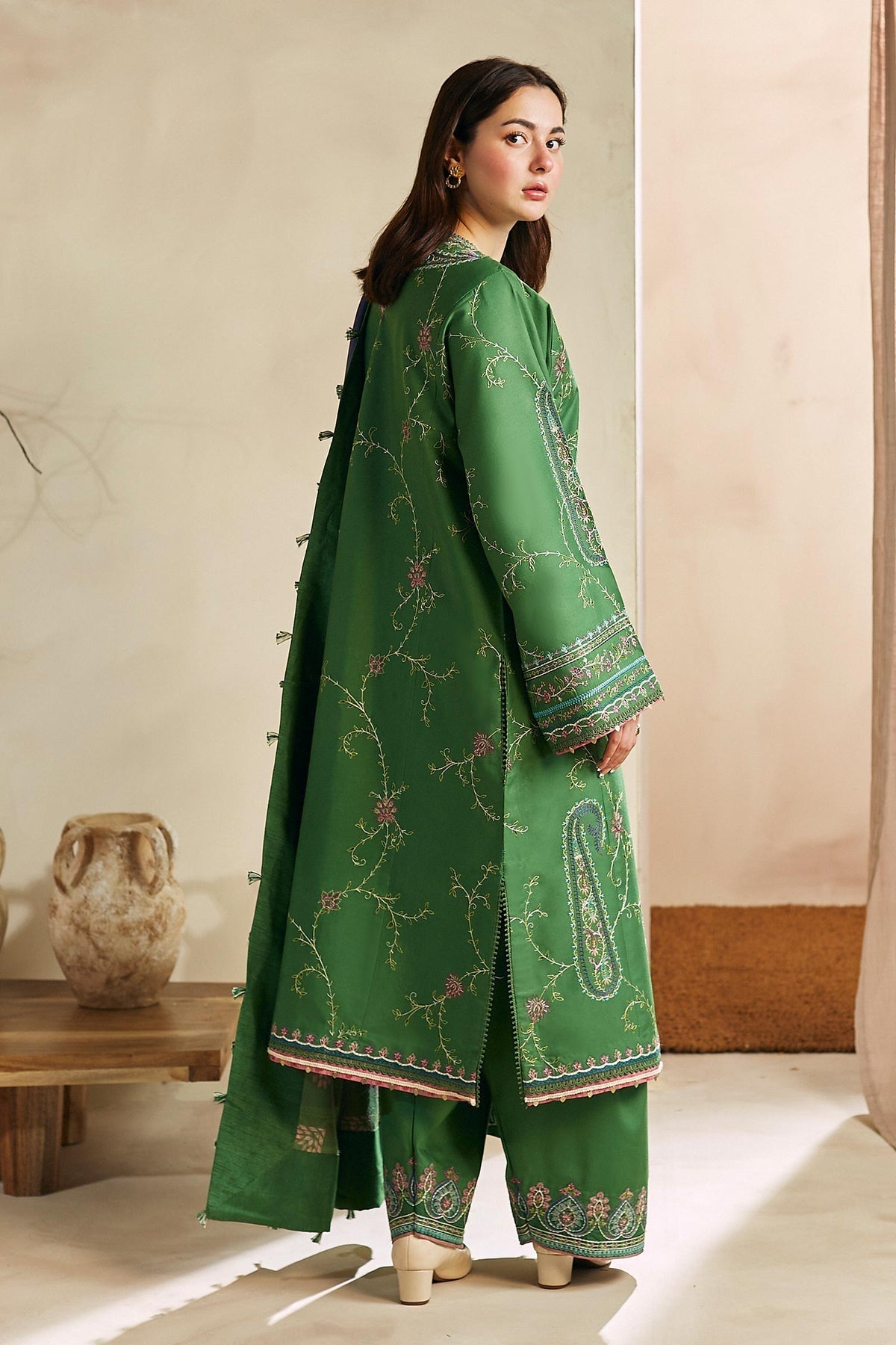 ZARA SHAH JAHAN - 3PC LAWN EMBROIDERED SHIRT WITH COTTON SILK PRINT DUAPTTA AND TROUSER-BIC-2694