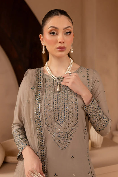 BATIK-3PC LAWN EMBROIDERED SHIRT WITH  ORGANZA EMBROIDERED DUPATTA AND EMBROIDERED  TROUSER-BIC-3692