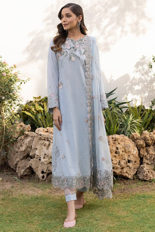 IZNIK-3PC LAWN EMBROIDERED SHIRT WITH CHIFFON EMBROIDERED DUPATTA & LAWN TROUSER-3608